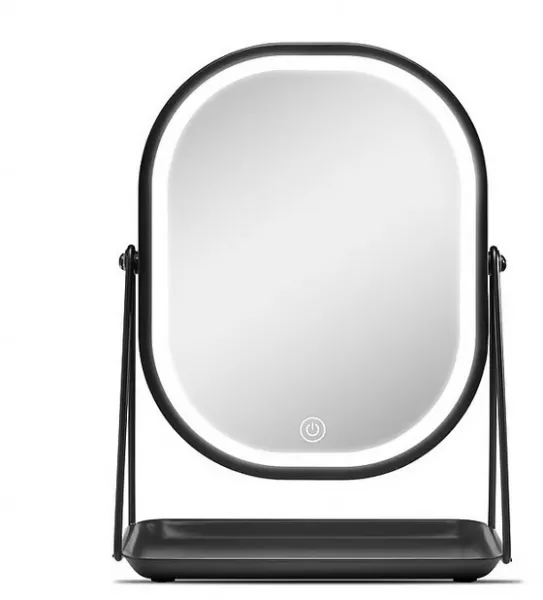 Gillian Jones - Bordspejl med bakke og LED lys - Sort